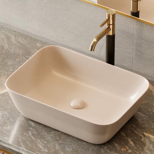 Раковина накладная ABBER Rechteck AC2200MBE светло-бежевая матовая