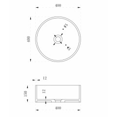 Раковина накладная ABBER Stein AS2612 белая матовая