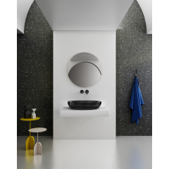 Раковина накладная прозрачная ABBER Kristall AT2801Onyx черная