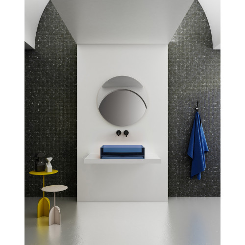 Раковина накладная прозрачная ABBER Kristall AT2803Saphir синяя