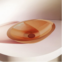 Раковина накладная прозрачная ABBER Kristall AT2810Topas оранжевая