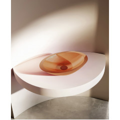 Раковина накладная прозрачная ABBER Kristall AT2810Topas оранжевая