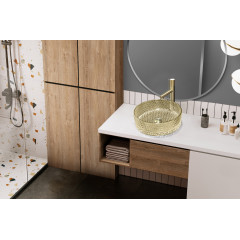 Раковина накладная стеклянная ABBER Glas AK2301GG золото