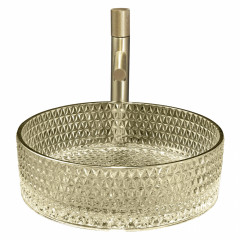 Раковина накладная стеклянная ABBER Glas AK2301GG золото