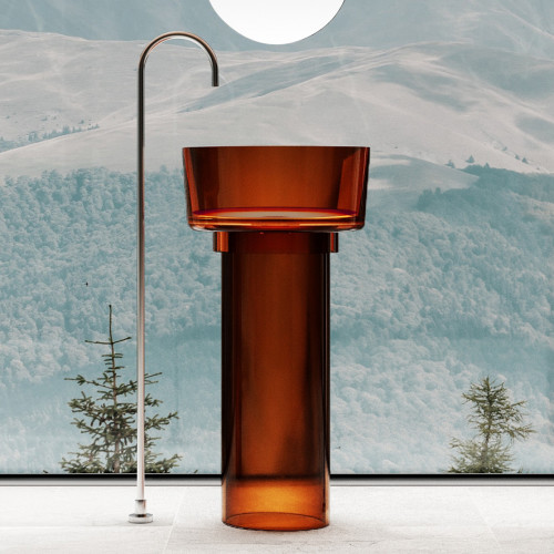 Раковина отдельностоящая прозрачная ABBER Kristall AT2702Opal коричневая