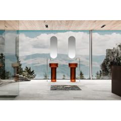 Раковина отдельностоящая прозрачная ABBER Kristall AT2702Opal коричневая