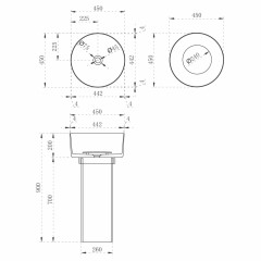 Раковина отдельностоящая прозрачная ABBER Kristall AT2702Opal коричневая