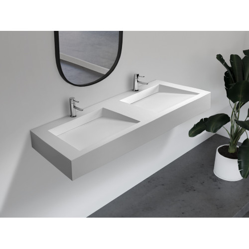 Раковина подвесная ABBER Stein AS2643-1.2 двойная, белая матовая