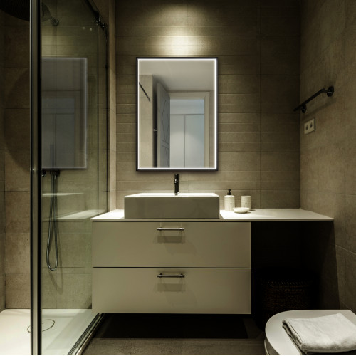 Зеркало ABBER See AG6110SC-0.65 с подсветкой, бесконтактный выключатель, диммер, черный