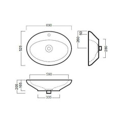 Раковина Hatria Sculture 70 см, Y0MV