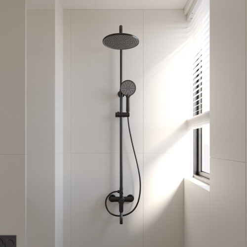 Душевая стойка TURI, чёрный матовый