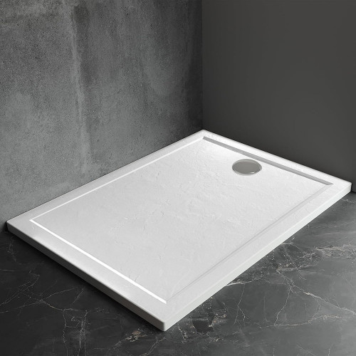 Душевой поддон Veconi Pietra W, 1000x900x30, искусственный камень, белый