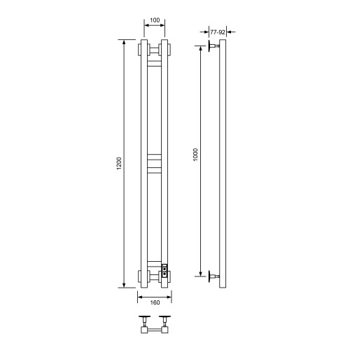 Полотенцесушитель электрический Еро-A, 10/120, черный