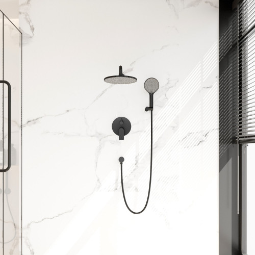 Встраиваемая душевая система TEORA, Чёрный матовый