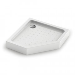 Душевой поддон пятиугольный (трапеция)Veconi Tezeo Acrylic TZ-53, 1000x1000x150, акрил, белый