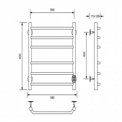 Полотенцесушитель электрический Cantu-A, 50/60, черный
