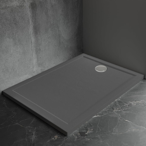 Душевой поддон Veconi Pietra AG, 1000x900x30, искусственный камень, антрацитово-серый
