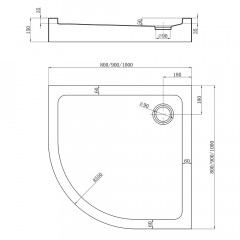 Душевой поддон Veconi Tezeo Acrylic TZ-51, 1000x1000x150, акрил, белый