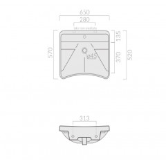 Раковина GALASSIA LEONE 4018 подвесная с одним отверстием цвет белый глянцевый