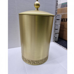 3SC BALLY Ведро Ø220х300 мм., с крышкой, ручка Zar, цвет Matt Satin Brass