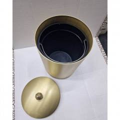 3SC BALLY Ведро Ø220х300 мм., с крышкой, ручка Zar, цвет Matt Satin Brass