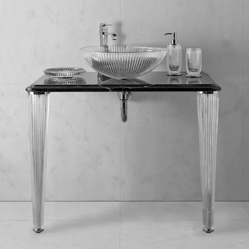 3SC Elegance Консоль ELEGANCE 90х54хh97см с раковиной EL11, топ-мрамор bianco carrara, сифон,цвет: хром