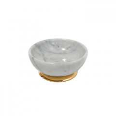3SC Elegance MARMO Мыльница настольная, цвет: мрамор bianco carrara/золото 24к. Lucido