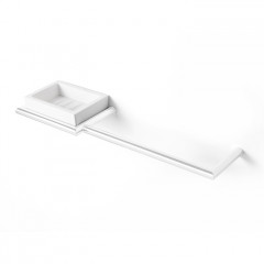3SC Guy Полотенцедержатель и мыльница слева, подвесная, композит Solid Surface, цвет: белый матовый/белый матовый