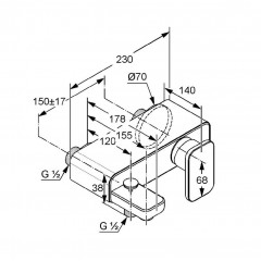 KLUDI ESPRIT 564450540 - Смеситель для ванны (хром)