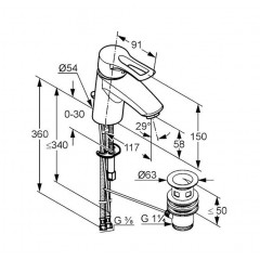 KLUDI MX 331250562 - Смеситель для раковины (хром)