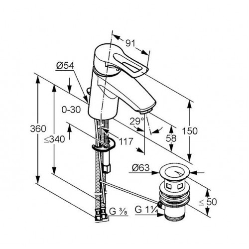 KLUDI MX 331250562 - Смеситель для раковины (хром)