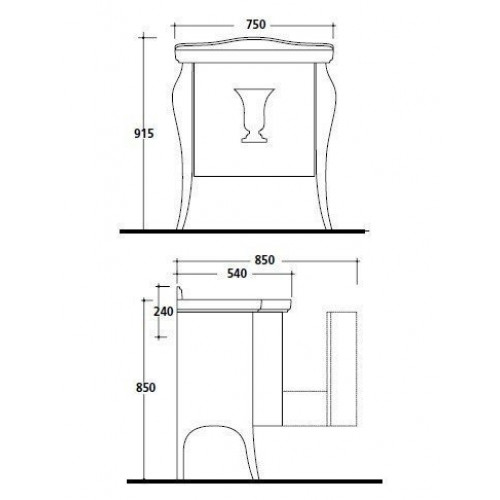 Galassia Ethos 8479NE Подстолье под раковину 75 см