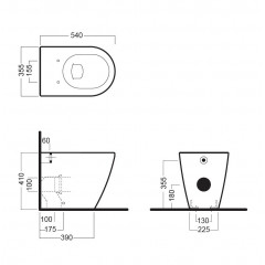 HATRIA Fusion YXVD01 - Унитаз напольный | приставной 54*35 см
