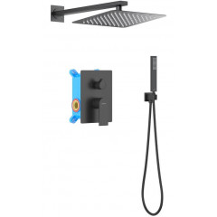 AQ1472MB ЛИРА Set 3 в 1 душевой комплект, матовый черный