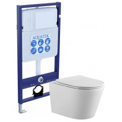 SET AQUATEK ВЕГА (рама AQUATEK Standard INS-0000012(без клавиши и крепежа)+унитаз ВЕГА AQ1905-00 с тонким сиденьем soft-close