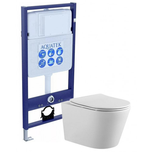 SET AQUATEK ВЕГА (рама AQUATEK Standard INS-0000012(без клавиши и крепежа)+унитаз ВЕГА AQ1905-00 с тонким сиденьем soft-close
