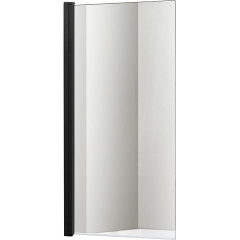 AQ DEL SBA 08015BL Шторка на ванну, одноэлементная, поворотная 800X1500 профиль черный, стекло прозрачное