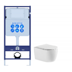 Set AQUATEK ЕВРОПА (рама AQUATEK Standard INS-0000012+звукоизоляционная прокладка+унитаз ЕВРОПА AQ1106-00+тонкое сиденье с механизмом плавного закрыва