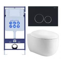 SET AQUATEK АЛЬТАИР-020 4в1 (рама AQUATEK Standard INS-0000012+крепеж KKI-0000002+клавиша KDI-0000020+унитаз АЛЬТАИР AQ1980-00 с тонким сиденьем soft-