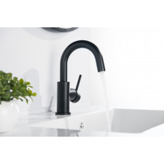 AQ1307MB ЕВРОПА смеситель для раковины, без донного клапана, матовый черный