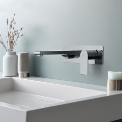 AQ1413CR ЛИРА смеситель для раковины настенный (внешняя и скрытая часть)