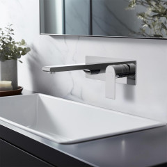 AQ1413CR ЛИРА смеситель для раковины настенный (внешняя и скрытая часть)