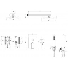 AQ1472MB ЛИРА Set 3 в 1 душевой комплект, матовый черный