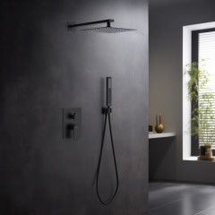 AQ1472MB ЛИРА Set 3 в 1 душевой комплект, матовый черный