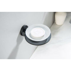 AQ4203MB ОБЕРОН мыльница, матовый черный