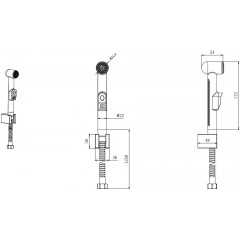 AQ2050MB гигиенический ручной душ со шлангом 125 см и держателем, матовый черный