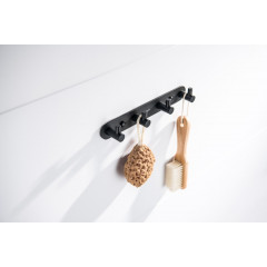 AQ4123MB ЕВРОПА планка с 4 крючками, матовый черный