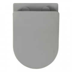AQ1901-MG ЕВРОПА Унитаз подвесной безободковый 525*360*320мм, тонкое сиденье с механизмом плавного закрывания, крепеж, цвет матовый серый