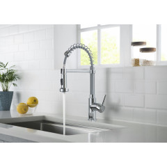 AQ1387CR ЕВРОПА смеситель для кухни 2 jet (профессиональный)