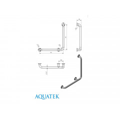 Поручень настенный Г-обр. 600*600 мм, L